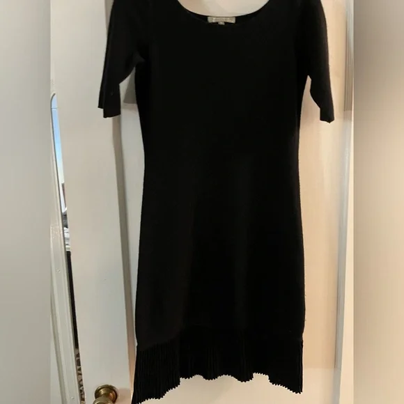black cashmere jumper dress Black Long Sleeve Cashmere Dress Lavendar Sweater Dress main image 1